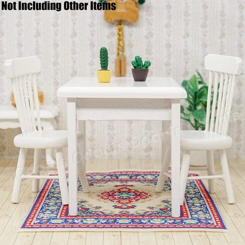 Odoria Dollhouse Area Rug Miniature: 1/12 Scale Throw Accent Rug Oriental for Vintage Living Room Kitchen - Mini Floor Carpet Border Geometric Red in Saudi Arabia