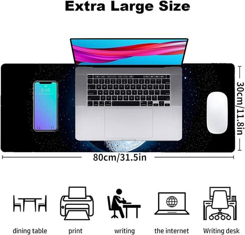 Zombie Horror Gaming Mouse Pad, Office Desk Mat, Anti-Slip Rubber Base Cool Aesthetic Mouse Pads for Computer Laptop Keyboard School Home Desktop Gamer Home Accessories Decor 31.5" x 11.8" in Kuwait