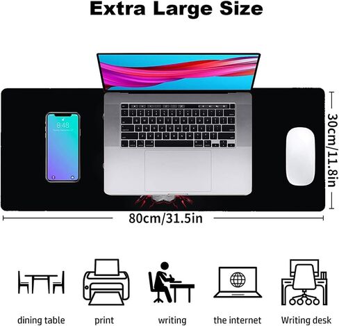 Zombie Horror Gaming Mouse Pad, Office Desk Mat, Anti-Slip Rubber Base Cool Aesthetic Mouse Pads for Computer Laptop Keyboard School Home Desktop Gamer Home Accessories Decor 31.5" x 11.8" in Kuwait