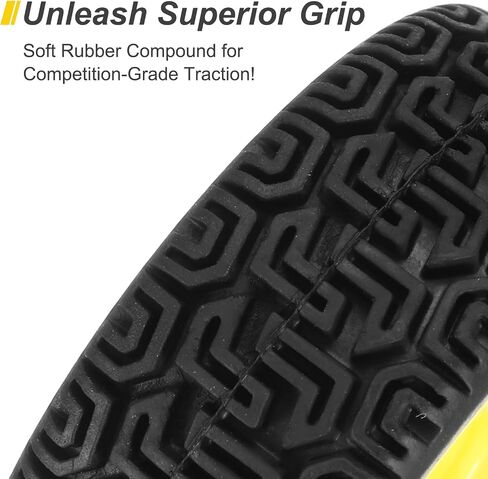 UXCELL 4-PAIR عالية الضعف RC Car Tyre & Wheel String لسيارات جولة على الطريق 1/10-إطارات مطاطية ناعمة مع محاور 12 مم ، أسود/أصفر in Saudi Arabia