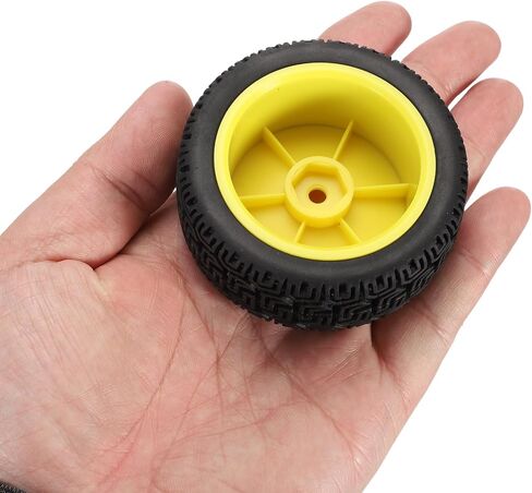 UXCELL 4-PAIR عالية الضعف RC Car Tyre & Wheel String لسيارات جولة على الطريق 1/10-إطارات مطاطية ناعمة مع محاور 12 مم ، أسود/أصفر in Saudi Arabia