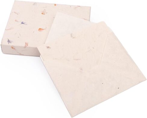 HIMALAYAN BAZAAR Lokta Paper Greeting Cards and Envelope Set - Ecofriendly Stationary Blank Note Cards | All Occasion Greeting Cards | Handmade in Nepal in Kuwait