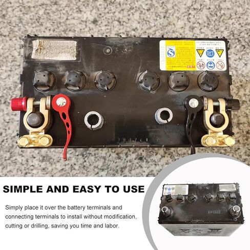 Battery Terminal Connectors, 2 PCS Pure Copper Terminals Clamp, Automotive 3 Way Battery Wire Cable Connector Kit, Positive and Negative Quick Release Disconnect for Car Boat Van in Kuwait