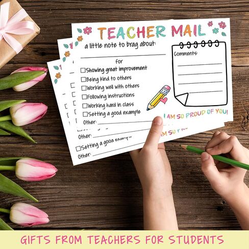 50PCS Happy Teacher Mail Notes to Parents, Positive Behavior Cards for Students, Elementary Classroom Supplies in Saudi Arabia