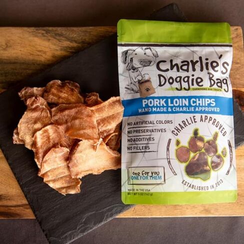 حقيبة Charlie's Doggie - رقائق Loin Pork ، حقيبة 5 أوقية in Saudi Arabia