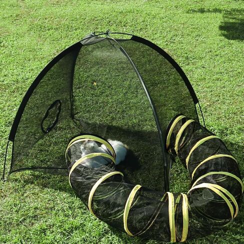 Outdoor Cat Enclosure with Circle Tunnel for Kitten Kitty Run - Portable Large Cat Playpen Tent Outdoor Indoor Pet Tent for Outside Small Animals in Saudi Arabia