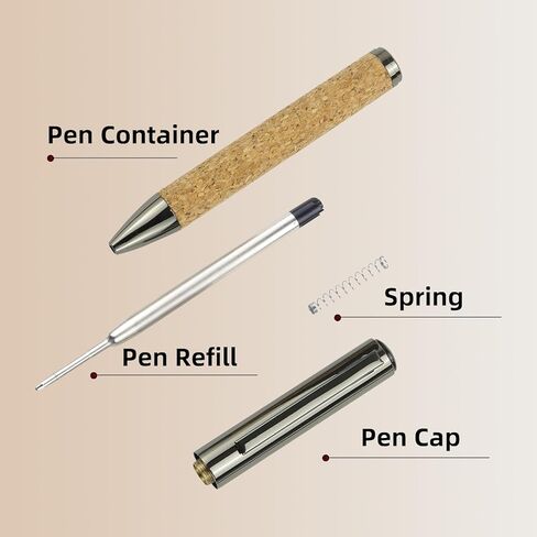 Yunchun 2PCS القمح القمح الأقلام ، أقلام الفلين مع قبضة مريحة ، أقلام فاخرة للرجال ، أقلام نقطة نقطة متوسطة مع عبوات إضافية ، أقلام الحبر الأسود التنفيذي ، الأقلام المعاد تدويرها القابلة للسحب ، رمادي معدني in Kuwait