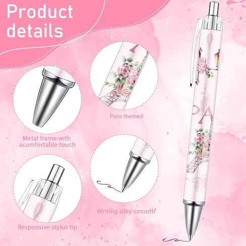 مجموعة Paris Ballpoint Pens - 24 PCS Eiffel Tower Pens City City Travelirs Gift French Paris Smooth Write Ballpoor Ballk for Women Girls Traveler Office School School Setch in Saudi Arabia