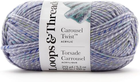 Carousel Twist Yarn by Loops & Threads - Yarn for Knitting, Crochet, Weaving, and Arts & Crafts - Biscuit, Acrylic, 5.3 oz in Saudi Arabia
