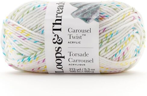 Carousel Twist Yarn by Loops & Threads - Yarn for Knitting, Crochet, Weaving, and Arts & Crafts - Biscuit, Acrylic, 5.3 oz in Kuwait
