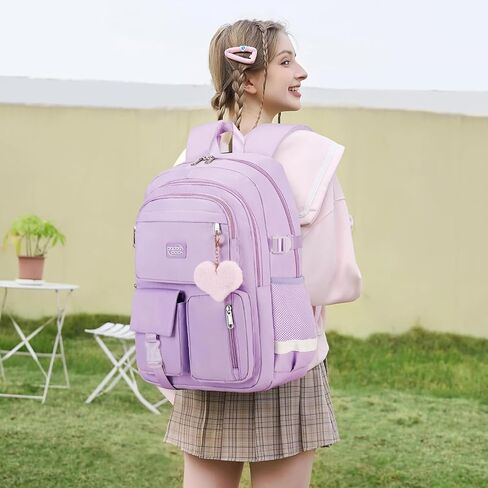 Backpack For School Women College Middle High Teen Girls Student Bookbag Waterproof Laptop Bag Plaid Blue in Saudi Arabia