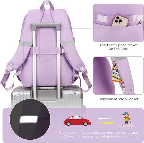 Backpack For School Women College Middle High Teen Girls Student Bookbag Waterproof Laptop Bag Plaid Blue in Saudi Arabia