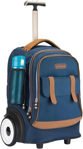 UNIKER Rolling Laptop Bag for 15.6 Inch Laptop,Roller Bag,Backpack with Wheels,20 Inch Wheeled Computer Bag,T5- Blue in Saudi Arabia