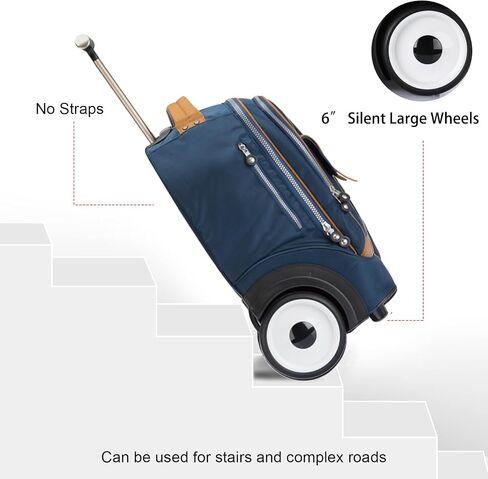 UNIKER Rolling Laptop Bag for 15.6 Inch Laptop,Roller Bag,Backpack with Wheels,20 Inch Wheeled Computer Bag,T5- Blue in Saudi Arabia
