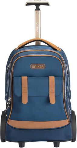 UNIKER Rolling Laptop Bag for 15.6 Inch Laptop,Roller Bag,Backpack with Wheels,20 Inch Wheeled Computer Bag,T5- Blue in Saudi Arabia