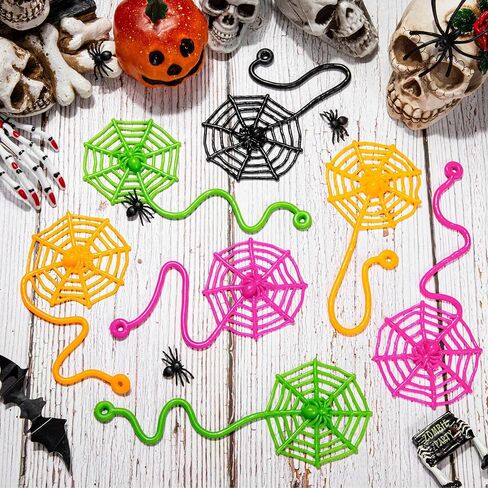 HLARTNET 26Pcs Sticky Spider Web Hand Party Favors, Spider Toys Bulk for Kids Boys, Gifts for Birthday Halloween Goodie Bag Filler or Classroom Prizes in Saudi Arabia