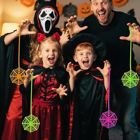 HLARTNET 26Pcs Sticky Spider Web Hand Party Favors, Spider Toys Bulk for Kids Boys, Gifts for Birthday Halloween Goodie Bag Filler or Classroom Prizes in Saudi Arabia