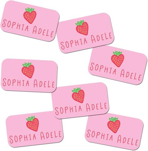 تسمية Daddy ، School Girl Style Name Tags ، تسميات اسم إثبات المياه للمدرسة ، ملصقات علامة الاسم للأطفال العناصر المدرسية لرحلات التخييم ، الملصقات الصغيرة الإضافية ، تصميم الفراولة ، 75 CT in Kuwait