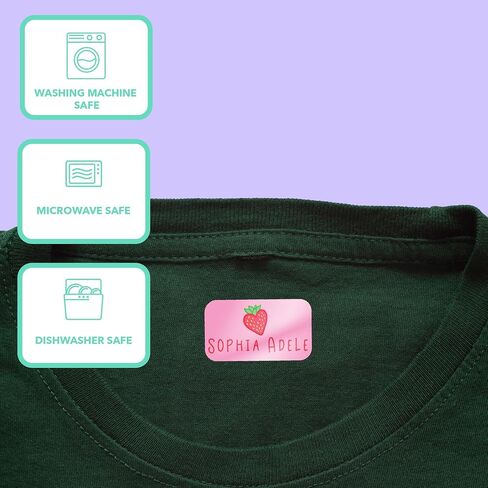 تسمية Daddy ، School Girl Style Name Tags ، تسميات اسم إثبات المياه للمدرسة ، ملصقات علامة الاسم للأطفال العناصر المدرسية لرحلات التخييم ، الملصقات الصغيرة الإضافية ، تصميم الفراولة ، 75 CT in Kuwait