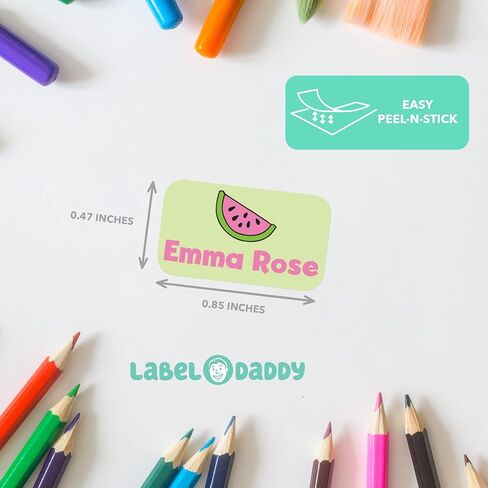 تسمية Daddy ، School Girl Style Name Tags ، تسميات اسم إثبات المياه للمدرسة ، ملصقات علامة الاسم للأطفال العناصر المدرسية لرحلات التخييم ، الملصقات الصغيرة الإضافية ، تصميم الفراولة ، 75 CT in Kuwait
