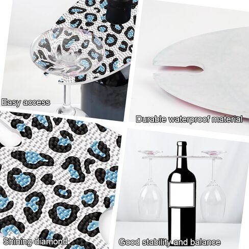 DIY 5D Diamond Painting Wine Holder with Floral Design – Acrylic Wine Rack for One Bottle and Two Glasses, 5D Rhinestone Art Wine Caddy for Table Decor, Chic Decorative Gift for Home, Entertaining in Kuwait