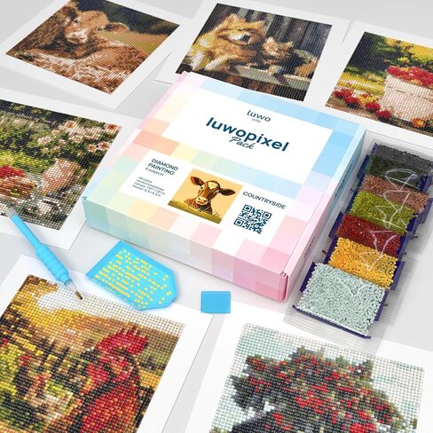Luwoarte 6 Pack Pack Diamond Painting Kits للبالغين - مجموعة اللوحة الماسية الفنية الرائعة - Paint Gem Art للبالغين (Symphony Flower) in Saudi Arabia
