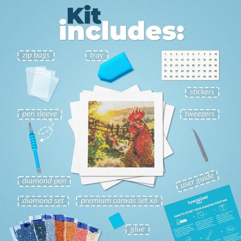 Luwoarte 6 Pack Pack Diamond Painting Kits للبالغين - مجموعة اللوحة الماسية الفنية الرائعة - Paint Gem Art للبالغين (Symphony Flower) in Saudi Arabia
