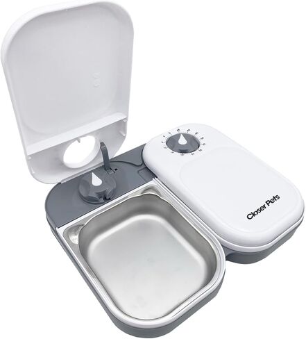 وحدة تغذية الحيوانات الأليفة الأوتوماتيكية المكونة من وجبتين مع إدراجات وعاء من الفولاذ المقاوم للصدأ (C200) in Kuwait