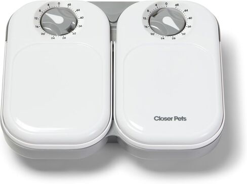 وحدة تغذية الحيوانات الأليفة الأوتوماتيكية المكونة من وجبتين مع إدراجات وعاء من الفولاذ المقاوم للصدأ (C200) in Kuwait