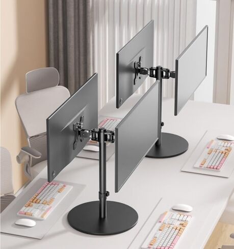 Monitor Stand Dual-Screen Back-to-Back Cantilever Base one-to-Two Computer Desktop Mobile Lifting and Heightening Two-in-one(Square Base 50cm Column) in Saudi Arabia
