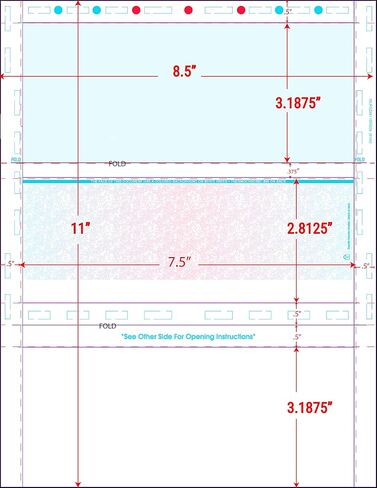1,000 Pressure Seal Checks - 8.5 X 11 Letter Size Paper (Blue) Z fold in Kuwait