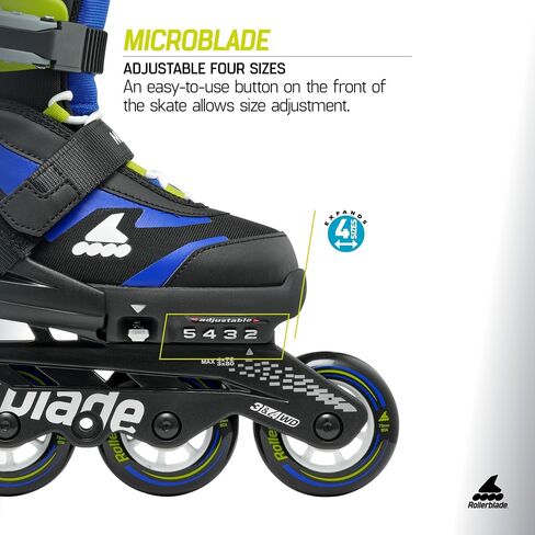 Rollerblade Microblade Kid للياقة التعديل المضمّنة ، التزلج المبتدئين ، الأداء الشباني المضمّن in Kuwait