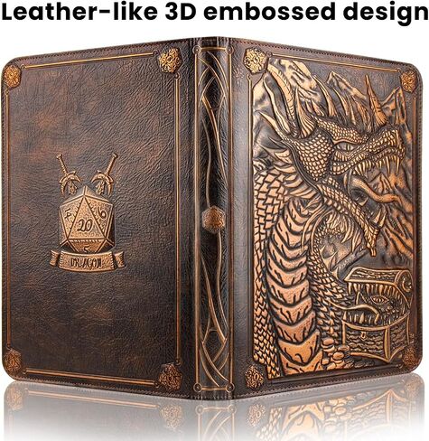 9 Pocket Card Binder, Premium Zip Trading Card Binder, 360 Double Sided Pocket PU Collection Binder, Dragon Design Collector Album, Card Folder for MTG, TCG, Sports Cards (cyan copper) in Kuwait
