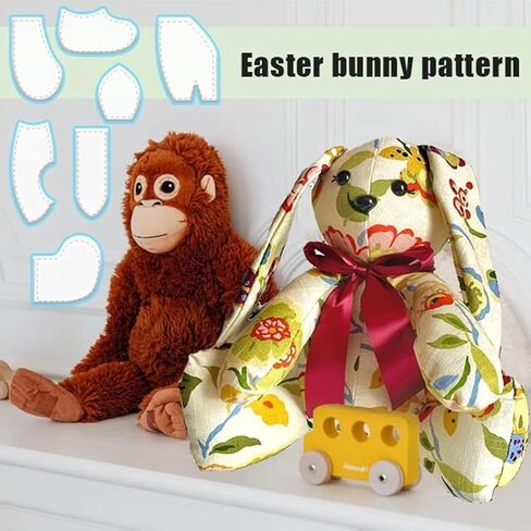 مجموعة حاكم قالب Memory Bunny ، 7pcs قالب أنماط خياطة أرنب الذاكرة مع تعليمات ، مجموعة قطع خياطة للخياطة النمط الأرنب النمط المنزلي. in Saudi Arabia