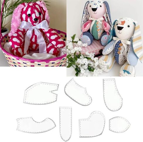 مجموعة حاكم قالب Memory Bunny ، 7pcs قالب أنماط خياطة أرنب الذاكرة مع تعليمات ، مجموعة قطع خياطة للخياطة النمط الأرنب النمط المنزلي. in Saudi Arabia