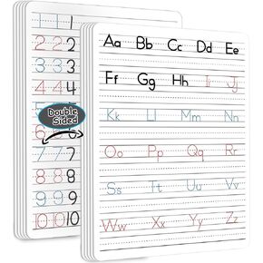 24pcs Dry Erase Board with Lines Handwriting Practice for Kids Letter Alphabet Tracing Thickened Whiteboard Classroom Must Haves Double Sided Teacher Learning Tool Portable Drawing Learning 12" x 9"