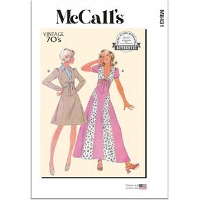 McCall's Misses' 1970's Vintage Top and Skirt Sewing Pattern Kit, Design Code M8431, Sizes 8-10-12-14-16