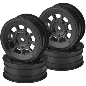JConcepts Inc. 9 shot - B7 |B6.4 | YZ2 | XB2 | LD3 2.2" front wheel black - 4pc JCO3397B Electric Car/Truck Option Parts