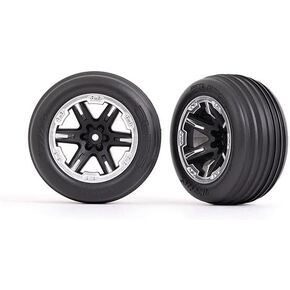 Traxxas Tires and Wheels Aseembled RXT Satin and Chrome 2.8 Inch Front 3771X