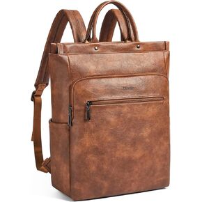 Laptop Backpack for Women Fits up to 15.6 Inch Laptop Leather Backpack Fashion Travel Backpacks for Work College Beige