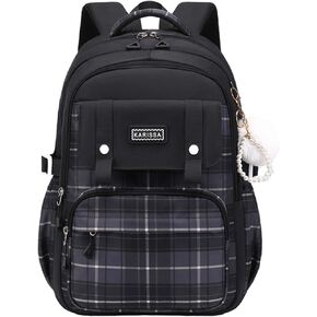 Cute College Laptop Backpack for Women Large Capacity Preppy Aesthetic Computer Bag Kawaii Pink Daypack with Pendant (Pink)