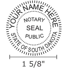 Round Notary Stamp for State of South Dakota | Self Inking Unit - Black R-542 with Standard Body