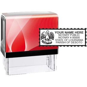 Hubco Printer 40 Self Inking Notary Stamp - Louisiana (Red Case)