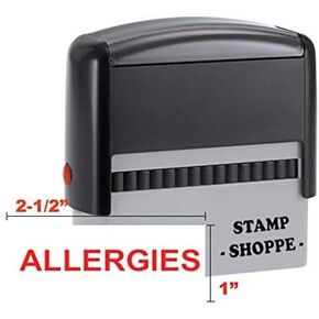 Allergies Self Inking Stamp Bundled with 1oz Refill Ink - Red