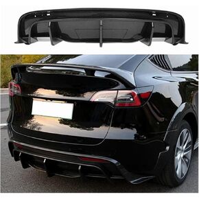 Compatible for Model Y 2021-2023 Enveloping Modified Accessories ABS kit Rear Spoiler Diffuser Rear Posterior Lip(Carbon Fiber Pattern)