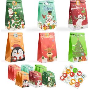 Halloween Treat Bags - 24 PCS Halloween Party Favors,Halloween Goodie Bags with Halloween Stickers for Kids | Halloween Candy Bags - Trick or Treat Bags,Mini Paper Gift Basket- Halloween Decorations Crafts Party Supplies