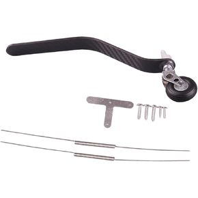 DYNWAVE Carbon Fiber Landing Gear Tail Wheel Assembly Parts 1.25inch Wheel PU Tire High Performance Kit for Gas RC Airplane, 50CC