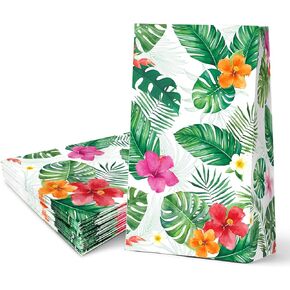 FRIDAY NIGHT Hawaiian Luau Party Favor Bags Aloha Paper Gift Candy Treat Bag 24 PCS Summer Tropical Beach Pool Parties Favors Supplies