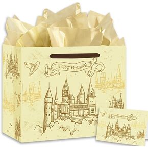 Vusnud 11.7’’ Large Gift Bag with Handle, including Birthday Card and Tissue Paper for Birthday Baby Shower Party Decorations