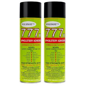 2 Polymat 777 CANS Fabric Liner Box Carpet Upholstery Spray Glue Instant TACK